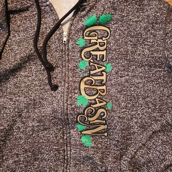 Men's gray hooded full zip sweatshirt 2XL Great Basin Brewing Reno - Picture 2 of 7
